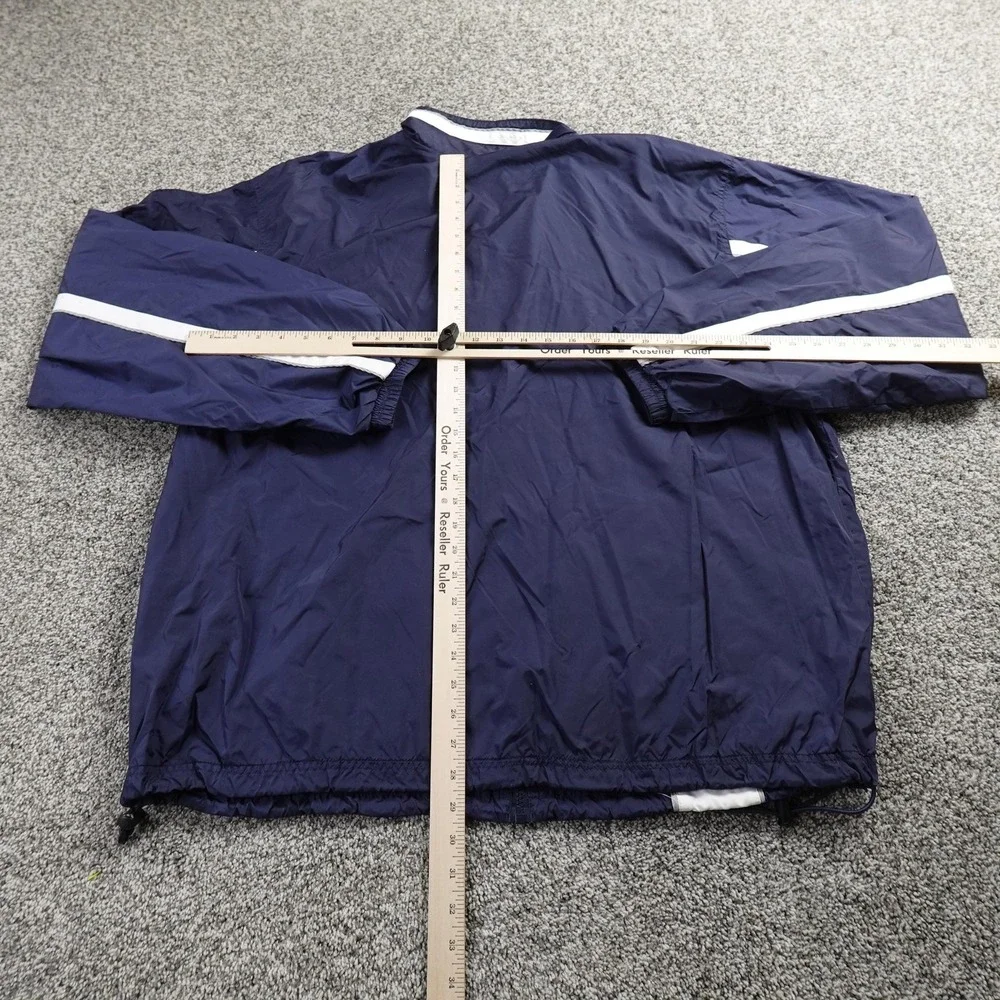 VTG Adidas Jacket Mens‎ 2XL Blue White Full Zip Windbreaker Track Coat 90s Y2K